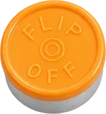 Orange flip-off aluminium vial seal